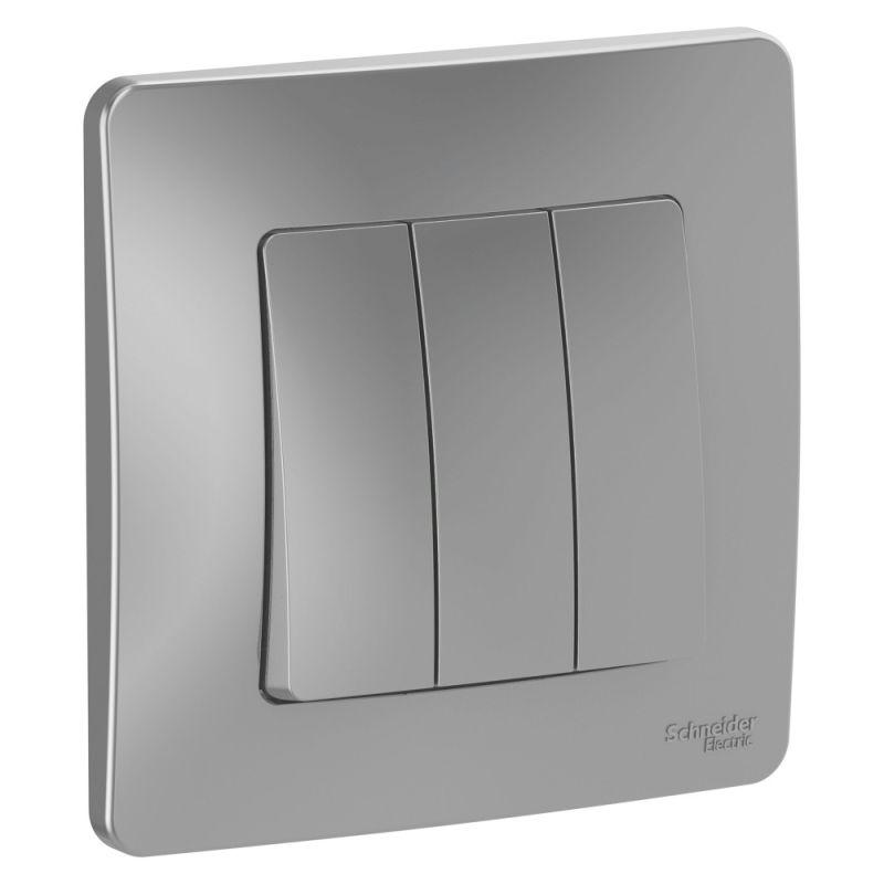 выключатель 3-кл. сп blanca 10а ip20 (сх. 1+1+1) 250в алюм. se blnvs100503 с доставкой по МСК, категория выключатели, переключатели