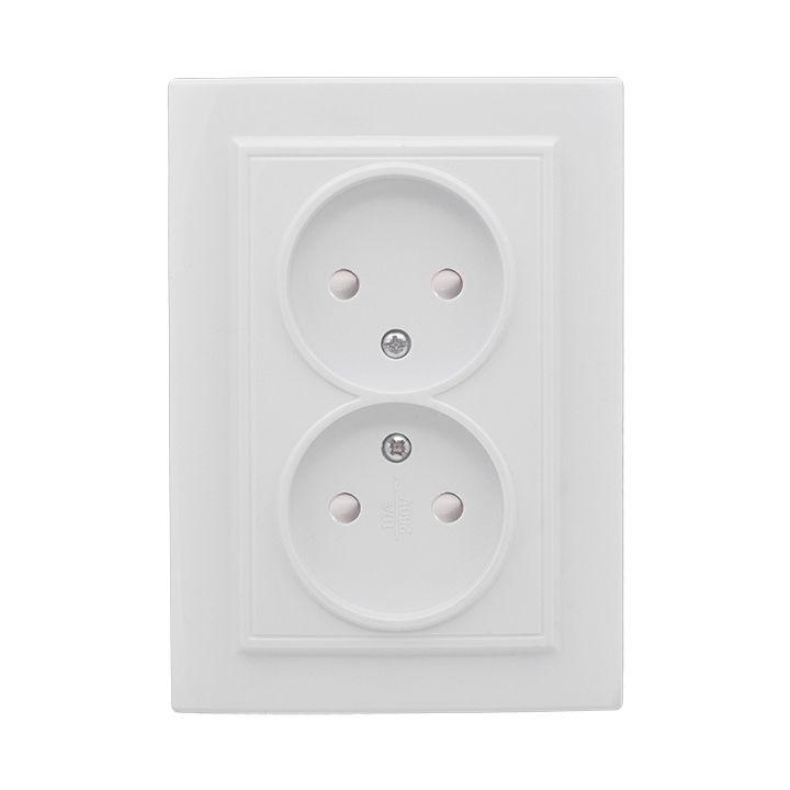 розетка 2-м сп минск 10а ip20 без заземл. защ. шторки бел. basic ekf err10-102-100 с доставкой по МСК, категория розетка штепсельная