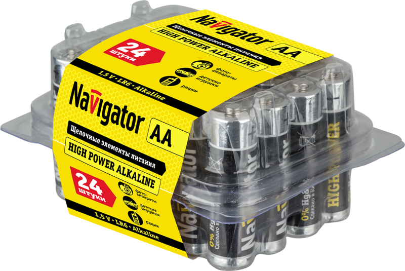 элемент питания алкалиновый aa/lr6 94 786 nbt-ne-lr6-box24 (уп.24шт) navigator 94786 с доставкой по МСК, категория гальванический элемент