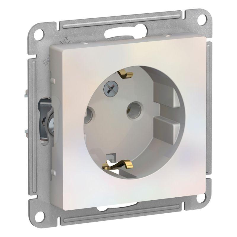 розетка 1-м сп atlasdesign 16а ip20 с заземл. механизм жемчуж. se atn000443 с доставкой по МСК, категория розетка штепсельная