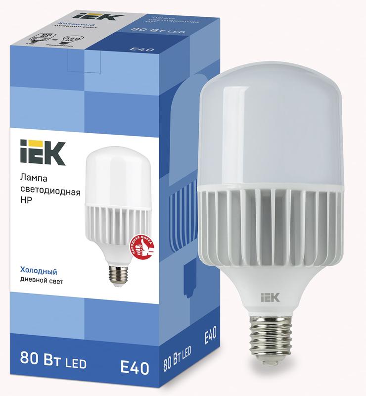 лампа светодиодная hp 80вт 230в 6500к e40 iek lle-hp-80-230-65-e40 с доставкой по МСК, категория лампа светодиодная