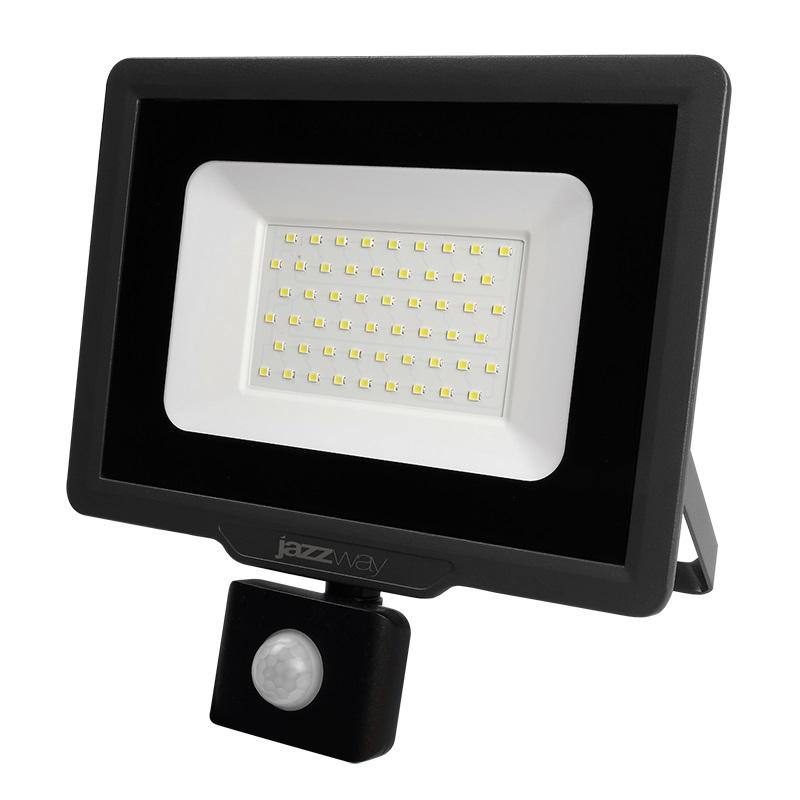 прожектор светодиодный pfl-c3 sensor 50вт 6500к ip65 до закален. прозр. стекло pro jazzway 5026940a с доставкой по МСК, категория светильник направленного света/ прожектор/ даунлайт