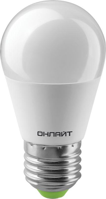 лампа светодиодная 71 646 oll-g45-6-230-4k-e27 6вт шар 4000к нейтр. бел. e27 470лм 220-240в онлайт 71646 с доставкой по МСК, категория лампа светодиодная