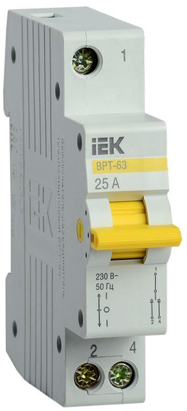 выключатель-разъединитель трехпозиционный 1п врт-63 25а iek mpr10-1-025 с доставкой по МСК, категория выключатель/переключатель модульный для распределительного щита