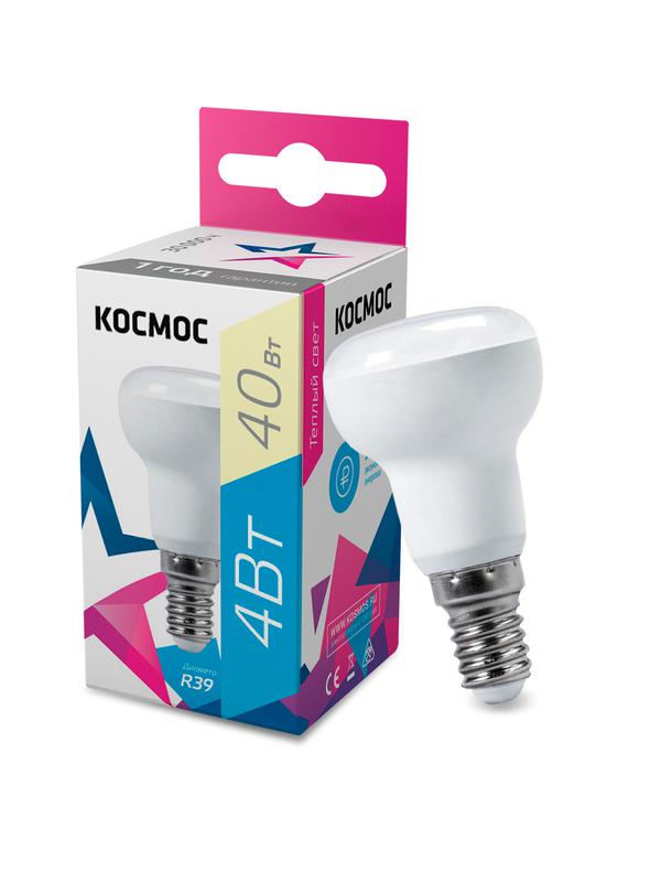 лампа светодиодная r39 4вт 220в e14 3000к космос lksm_led4wr39e1430 с доставкой по МСК, категория лампа светодиодная