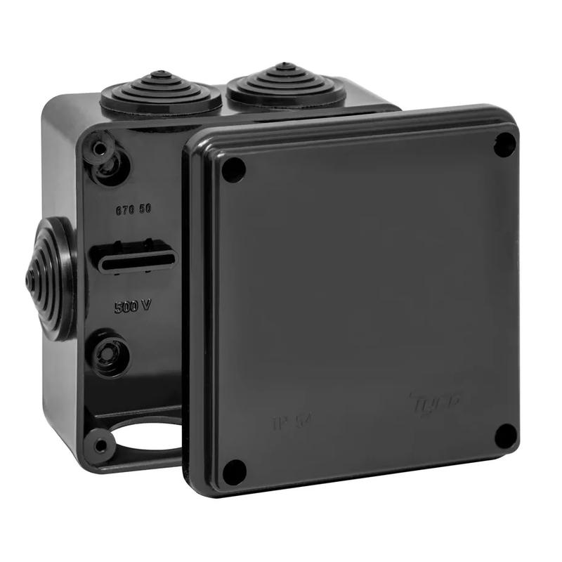 коробка распределительная оп 100х100х50мм ухл1 ip54 черн. ruvinil 67050ч с доставкой по МСК, категория распределительная коробка/корпус для монтажа на стене и на потолке