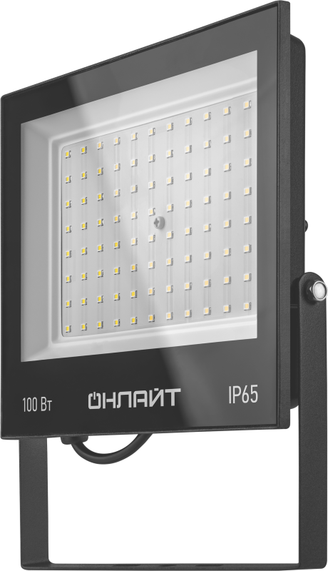 прожектор светодиодный 61 948 ofl-100-6k-bl-ip65-led 100вт 6000к ip65 8000лм черн. онлайт 61948 с доставкой по МСК, категория светильник направленного света/ прожектор/ даунлайт