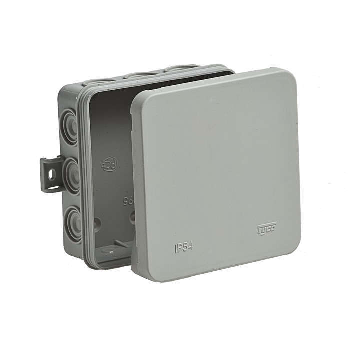 коробка распределительная оп 100х100х35мм ip54 12 вводов сер. ruvinil 67095 с доставкой по МСК, категория распределительная коробка/корпус для монтажа на стене и на потолке