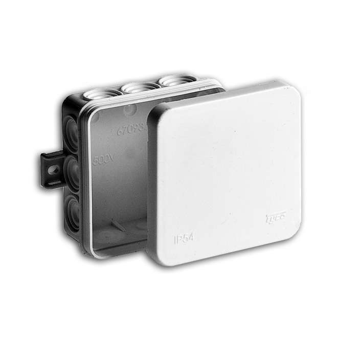 коробка распределительная оп 85х85х35мм 12 вводов ip54 бел. ruvinil 67093б с доставкой по МСК, категория распределительная коробка/корпус для монтажа на стене и на потолке