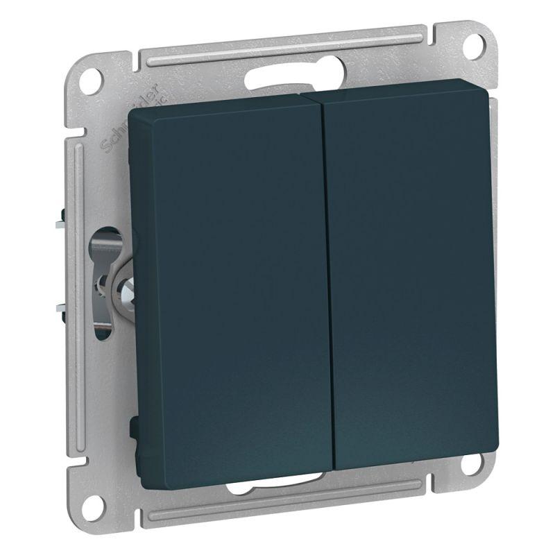 выключатель 2-кл. сп atlasdesign 10а ip20 (сх. 5) 10ax механизм изумруд se atn000851 с доставкой по МСК, категория выключатели, переключатели