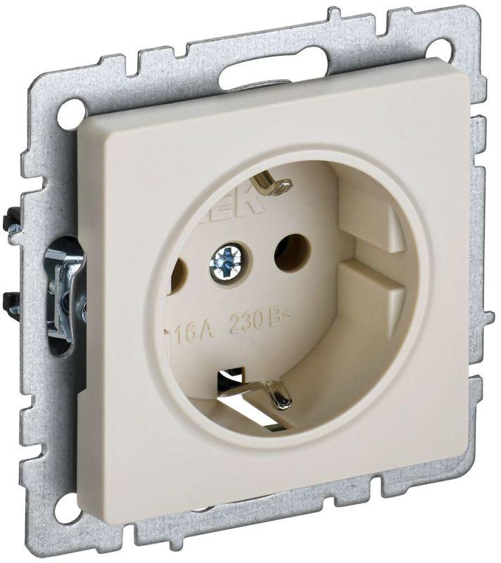 розетка brite рс14-1-0-бркр 16а с заземл. защ. шторки механизм беж. iek br-r14-16-k10 с доставкой по МСК, категория розетка штепсельная