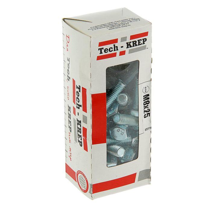 болт din933 с шестигранной головкой м8х25 оцинк. (уп.40шт) tech-krep 105208 с доставкой по МСК, категория болт с шестигранной головкой