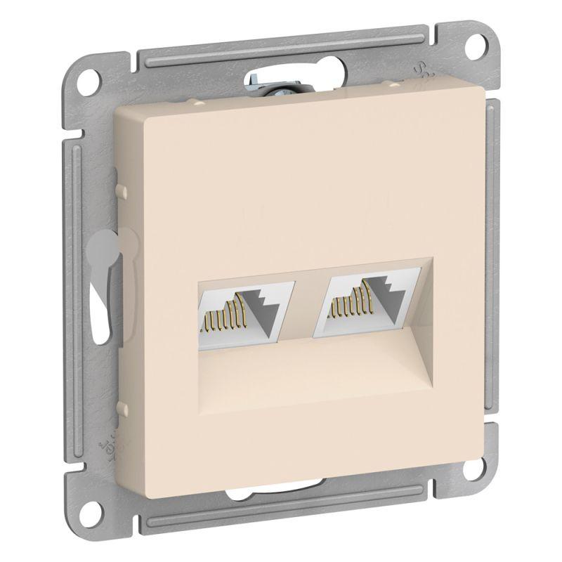 розетка компьютерная 2-м atlasdesign rj45 кат.5e механизм беж. se atn000285 с доставкой по МСК, категория розетка медная коммуникационная (витая пара)