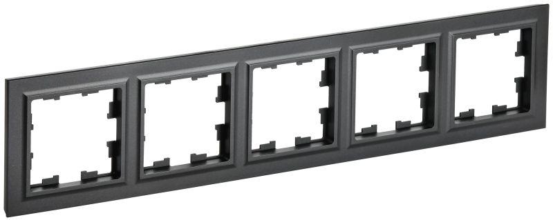 рамка 5-м brite ру-5-брч черн. iek br-m52-k02 с доставкой по МСК, категория рамка декоративная для электроустановочных устройств