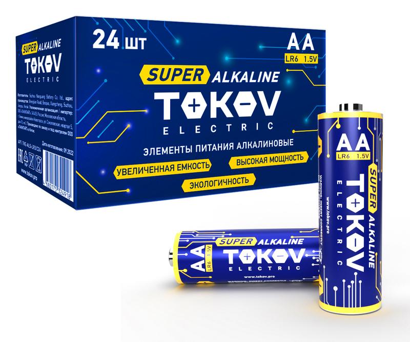 элемент питания алкалиновый aa/lr6 (уп.24шт) tokov electric tke-als-lr6/c24 с доставкой по МСК, категория гальванический элемент