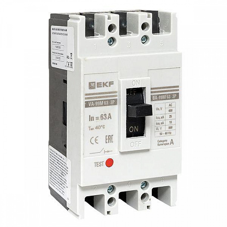 Выключатель автоматический 3п 63/63А 25кА ВА-99М PROxima EKF mccb99-63-63m выключатель автоматический 3п 63/63а 25ка ва-99м proxima ekf mccb99-63-63m с доставкой по МСК