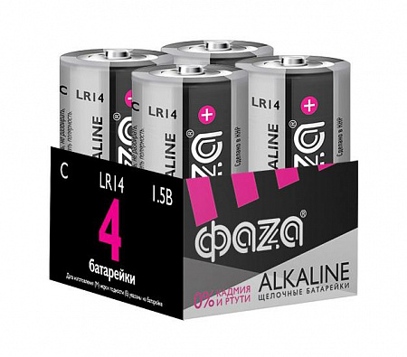 Элемент питания алкалиновый C/LR14 1.5В Alkaline Pack-4 (уп.4шт) ФАZА 5033160 элемент питания алкалиновый c/lr14 1.5в alkaline pack-4 (уп.4шт) фаzа 5033160 с доставкой по МСК
