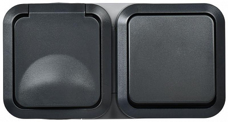 Блок ОП розетка + выключ. горизонт. TORS 16А IP55 TS142 графит IEK TS-G10-6-55-V-K53 блок оп розетка + выключ. горизонт. tors 16а ip55 ts142 графит iek ts-g10-6-55-v-k53 с доставкой по МСК