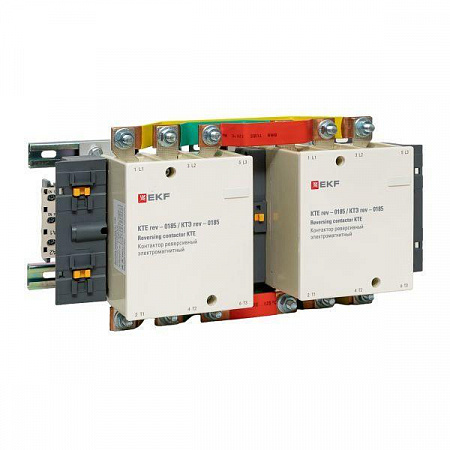 Контактор реверсивный КТЭ 185А кат. 230В AC 2НО EKF ctr-b-r-185 контактор реверсивный ктэ 185а кат. 230в ac 2но ekf ctr-b-r-185 с доставкой по МСК