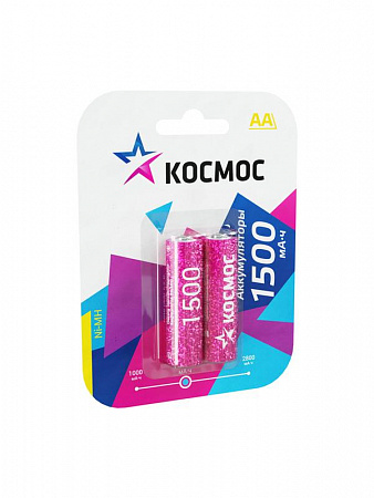 Аккумулятор AA/R6 1500мА.ч NI-MN BP-2 (блист.2шт) КОСМОС KOCR6NIMH(1500mA) аккумулятор aa/r6 1500ма.ч ni-mn bp-2 (блист.2шт) космос kocr6nimh(1500ma) с доставкой по МСК