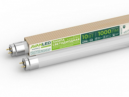 Лампа светодиодная AL Т8-10-840-600-М 10Вт 4000К G13 600мм AVANLED 11106402 лампа светодиодная al т8-10-840-600-м 10вт 4000к g13 600мм avanled 11106402 с доставкой по МСК