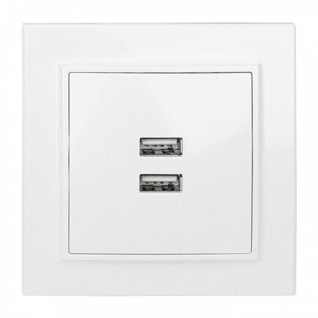 Розетка USB 2-м СП Минск 2.1А бел. EKF ERR-2USB-100 розетка usb 2-м сп минск 2.1а бел. ekf err-2usb-100 с доставкой по МСК