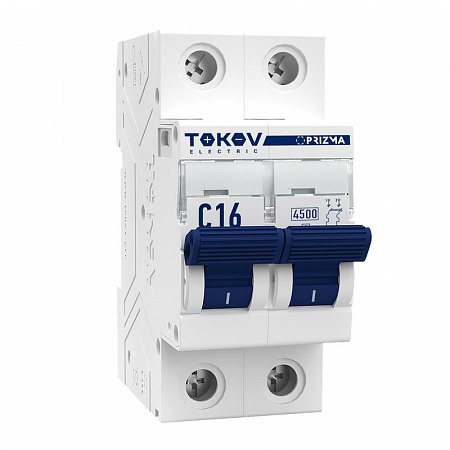 выключатель автоматический модульный 2п 16а 4.5ка х-ка c tokov electric tke-pz45-mcbi-2-16-c с доставкой по МСК