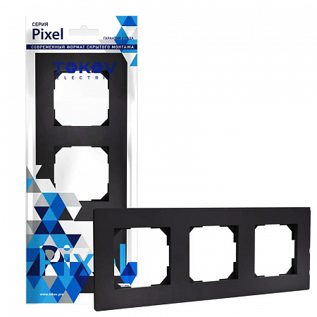Рамка 3-м Pixel универс. карбон TOKOV ELECTRIC TKE-PX-RM3-C14 рамка 3-м pixel универс. карбон tokov electric tke-px-rm3-c14 с доставкой по МСК