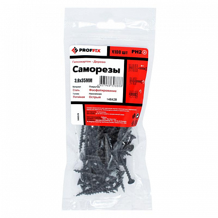 Саморез усиленный гипсокартон-дерево 3.8х35 (TWN) (пакет) (уп.100шт) Tech-Krep PRO/Zitar 146428 саморез усиленный гипсокартон-дерево 3.8х35 (twn) (пакет) (уп.100шт) tech-krep pro/zitar 146428 с доставкой по МСК