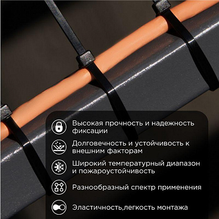 Хомут кабельный 2.5х150 нейл. черн. (уп.100шт) PROCONNECT 57-0151 хомут кабельный 2.5х150 нейл. черн. (уп.100шт) proconnect 57-0151 с доставкой по МСК