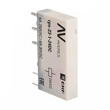 Реле промежуточное РП slim 23/1 6А 24В DC AVERES EKF rps-23-1-24DC реле промежуточное рп slim 23/1 6а 24в dc averes ekf rps-23-1-24dc с доставкой по МСК