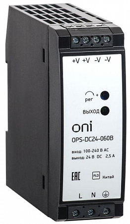 Блок питания OPS 220В AC/24В DC 60Вт ONI OPS-DC24-060B блок питания ops 220в ac/24в dc 60вт oni ops-dc24-060b с доставкой по МСК