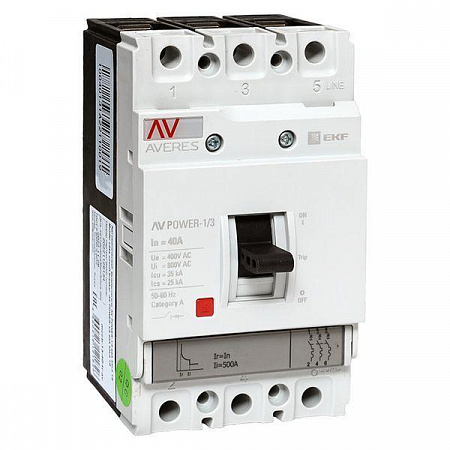 Выключатель автоматический 3п 40А 35кА AV POWER-1/3 TR AVERES EKF mccb-13-40-TR-av выключатель автоматический 3п 40а 35ка av power-1/3 tr averes ekf mccb-13-40-tr-av с доставкой по МСК