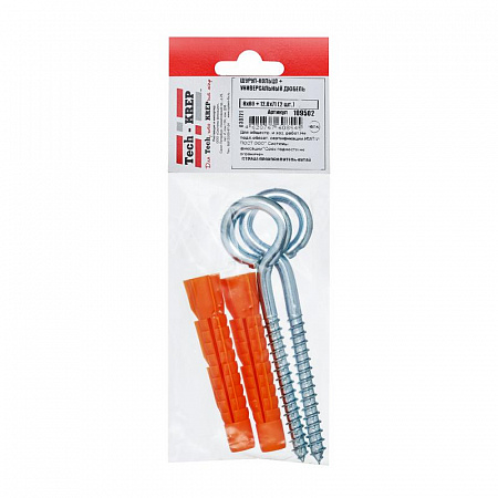 Шуруп-кольцо 8х80 с унив. дюбелем 12.0х71 (уп.2шт) Tech-KREP 109502 шуруп-кольцо 8х80 с унив. дюбелем 12.0х71 (уп.2шт) tech-krep 109502 с доставкой по МСК