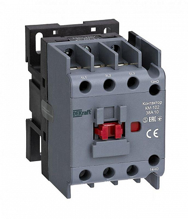 Контактор КМ-102 38А кат. 220В/230В AC 1НО AC-3 AC-4 DEKraft 22313DEK контактор км-102 38а кат. 220в/230в ac 1но ac-3 ac-4 dekraft 22313dek с доставкой по МСК