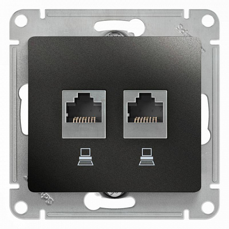 Розетка компьютерная 2-м Glossa RJ45 кат.5E механизм антрацит SE GSL000785KK розетка компьютерная 2-м glossa rj45 кат.5e механизм антрацит se gsl000785kk с доставкой по МСК