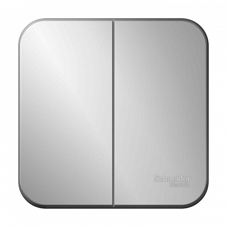 выключатель 2-кл. оп blanca 10а ip20 (сх. 5) 250в с изолир. пластиной алюм. se blnva105013 с доставкой по МСК