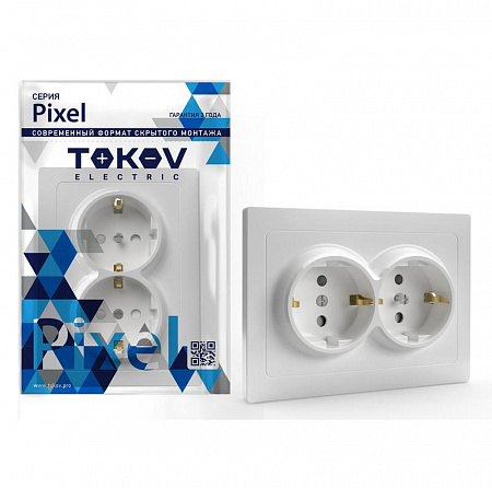 Розетка 2-м СП Pixel 16А IP20 с заземл. защ. шторки в сборе бел. TOKOV ELECTRIC TKE-PX-R2FZSF-C01 розетка 2-м сп pixel 16а ip20 с заземл. защ. шторки в сборе бел. tokov electric tke-px-r2fzsf-c01 с доставкой по МСК