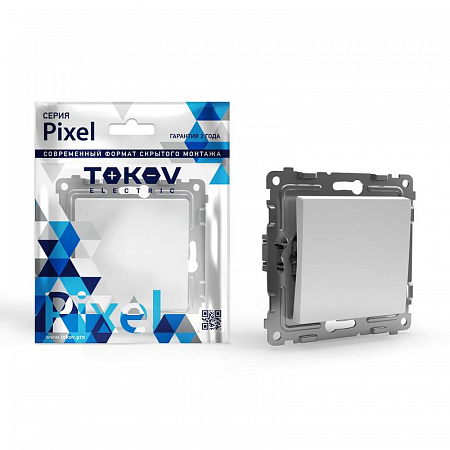 Переключатель проходной 1-кл. СП Pixel 10А IP20 механизм бел. TOKOV ELECTRIC TKE-PX-P1-C01 переключатель проходной 1-кл. сп pixel 10а ip20 механизм бел. tokov electric tke-px-p1-c01 с доставкой по МСК