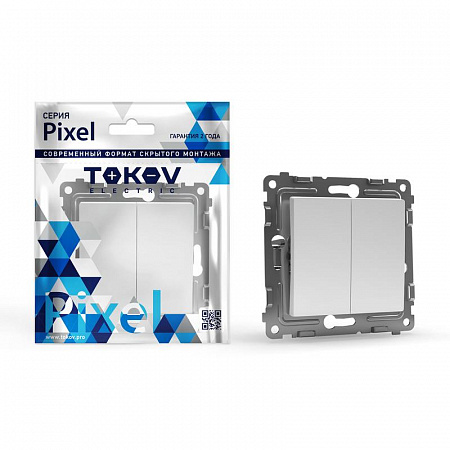 Переключатель проходной 2-кл. СП Pixel 10А IP20 механизм бел. TOKOV ELECTRIC TKE-PX-P2-C01 переключатель проходной 2-кл. сп pixel 10а ip20 механизм бел. tokov electric tke-px-p2-c01 с доставкой по МСК