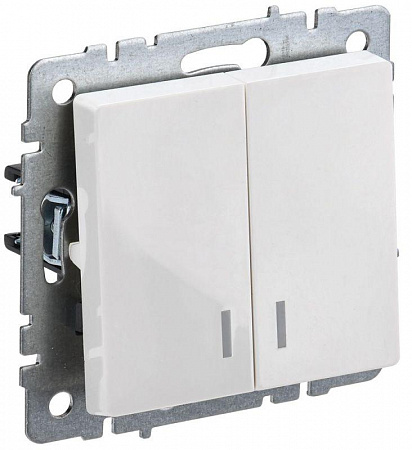 выключатель 2-кл. сп brite вс10-2-1-брб 10а с индик. механизм бел. iek br-v20-1-10-k01 с доставкой по МСК