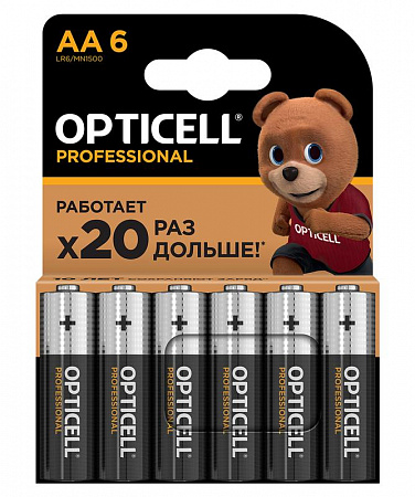 Элемент питания алкалиновый AA/LR6 (блист. 6шт) Professional Opticell 5052003 элемент питания алкалиновый aa/lr6 (блист. 6шт) professional opticell 5052003 с доставкой по МСК