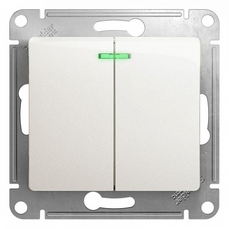 Выключатель 2-кл. СП Glossa 10А IP20 (сх. 5а) 10AX с подсветкой механизм перламутр. SE GSL000653 выключатель 2-кл. сп glossa 10а ip20 (сх. 5а) 10ax с подсветкой механизм перламутр. se gsl000653 с доставкой по МСК