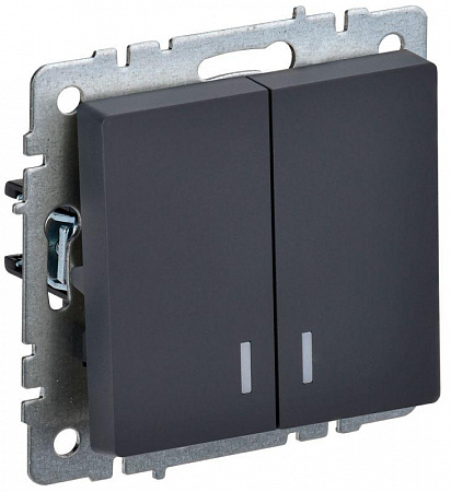 Выключатель 2-кл. СП BRITE ВС10-2-1-БрГ 10А с инд. графит IEK BR-V20-1-10-K53 выключатель 2-кл. сп brite вс10-2-1-брг 10а с инд. графит iek br-v20-1-10-k53 с доставкой по МСК