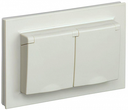 розетка 2-м сп brite рсбш12-3-44-бркр 16а в сборе ip44 с крышкой беж. iek br-r26-16-44-k10-f с доставкой по МСК