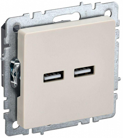 Розетка BRITE USB A+A 3.1А РЮ10-1-БрКр беж. IEK BR-U21-D31-K10 розетка brite usb a+a 3.1а рю10-1-бркр беж. iek br-u21-d31-k10 с доставкой по МСК