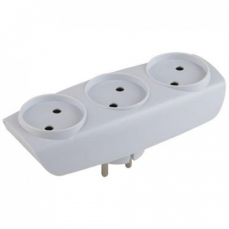 разветвитель 3-м без заземл. 16а ip20 sp-3-w бел. эра c0045527 с доставкой по МСК