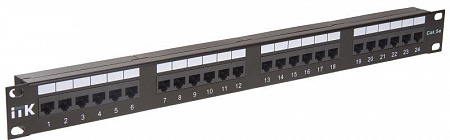 Патч-панель 1U кат.5E UTP 24 порта Dual IDC ITK PP24-1UC5EU-D05 патч-панель 1u кат.5e utp 24 порта dual idc itk pp24-1uc5eu-d05 с доставкой по МСК