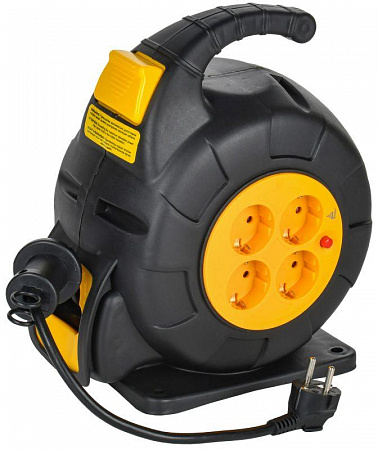 удлинитель на катушке twist 4х10м с заземл. автосмотка 16а ip20 пвс 3х1.5 iek tw-kp27-16-04-10 с доставкой по МСК
