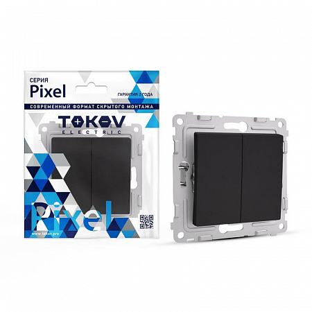 Переключатель проходной 2-кл. СП Pixel 10А IP20 механизм карбон TOKOV ELECTRIC TKE-PX-P2-C14 переключатель проходной 2-кл. сп pixel 10а ip20 механизм карбон tokov electric tke-px-p2-c14 с доставкой по МСК